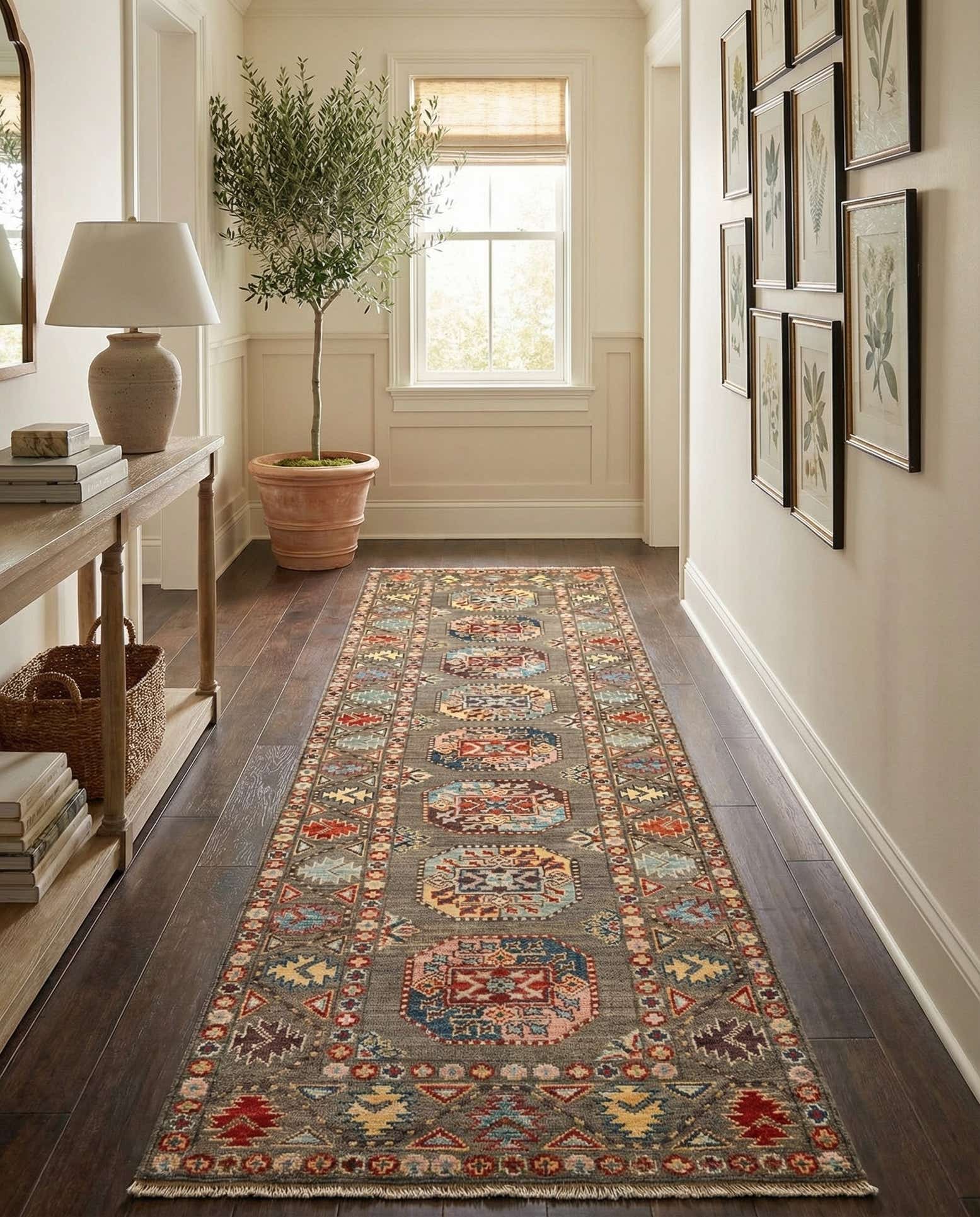 2' 7 x 10' Hand Knotted Kazak Runner Rug