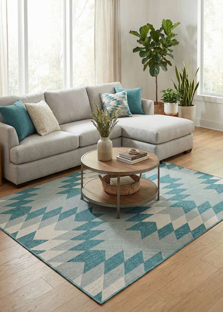 5' 3 x 8' Easy-Clean Modern Indoor / Outdoor Rug
