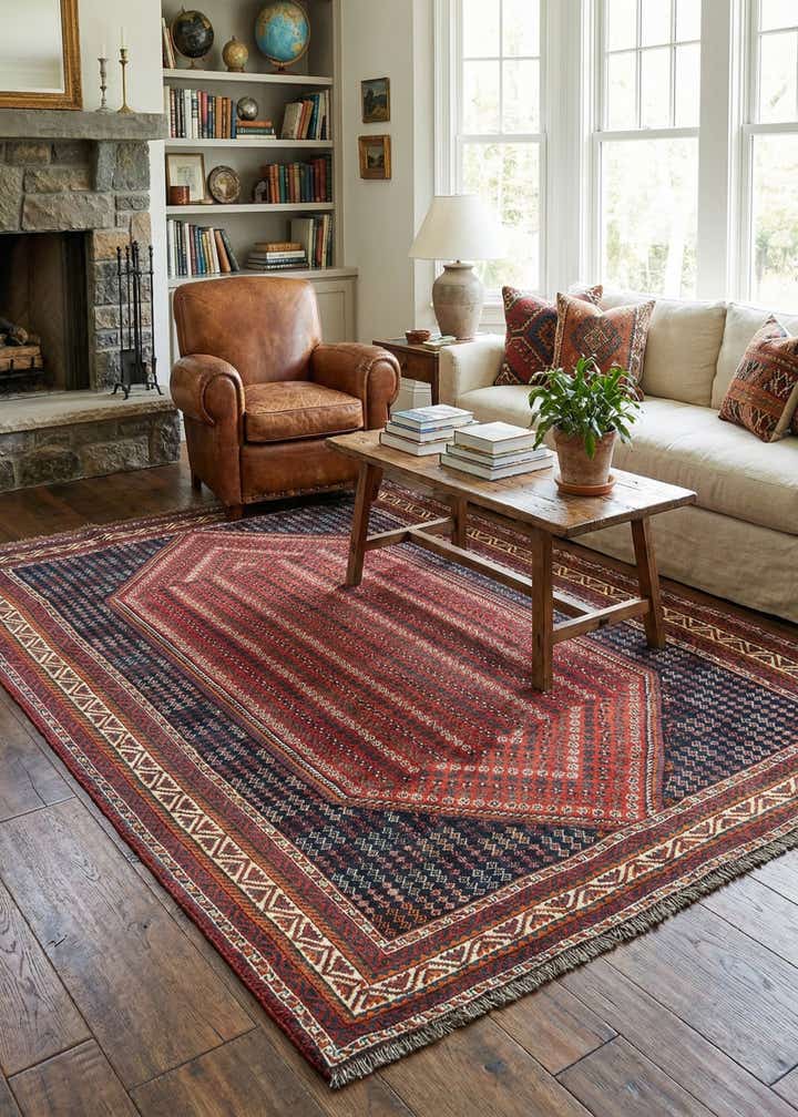 6' 2 x 9' Ghashghai Wool Rug