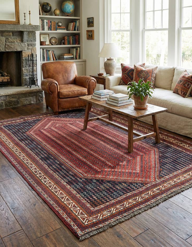 Detail image of  6' 2 x 9' Ghashghai Wool Rug