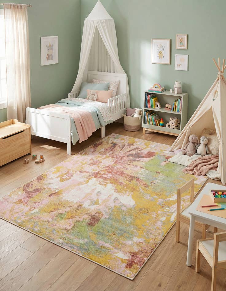 Detail image of 7' 10 x 10' Abstract Whimsy Kids Rug