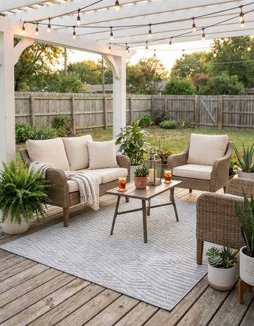 Gray Easy-Clean Sabrina Soto Hudson Indoor / Outdoor Rug