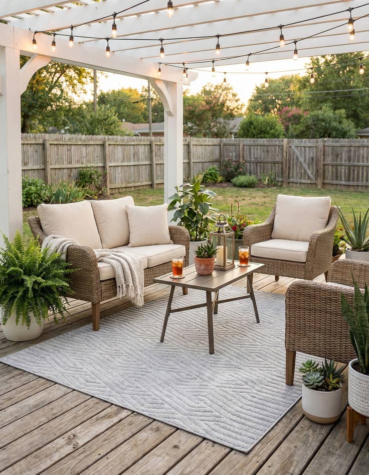 Detail image of 4' x 6' Easy-Clean Sabrina Soto Hudson Indoor / Outdoor Rug
