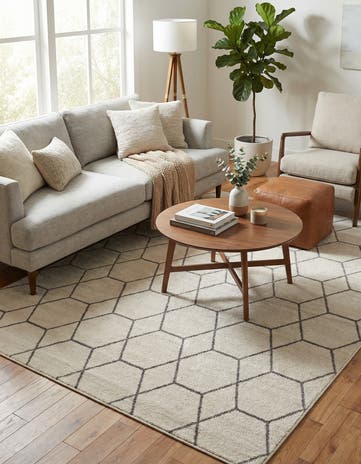 6' x 9' Lattice Frieze Rug