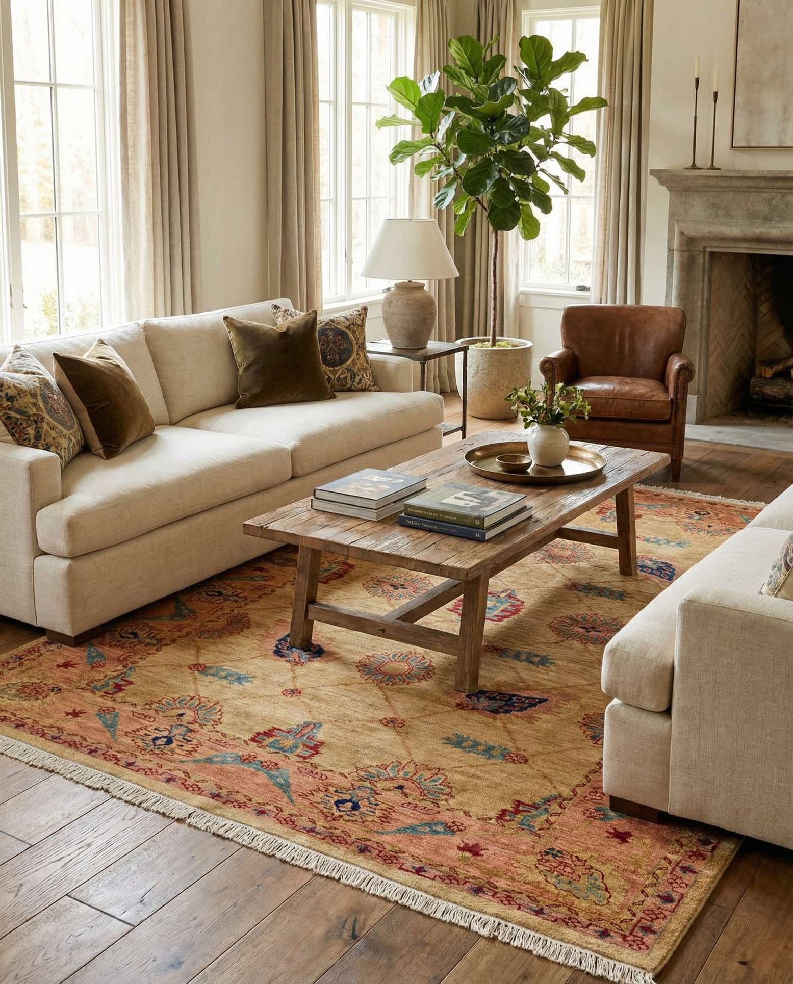 5' 2 x 7' 4 Hand Knotted Ziegler Wool Rug