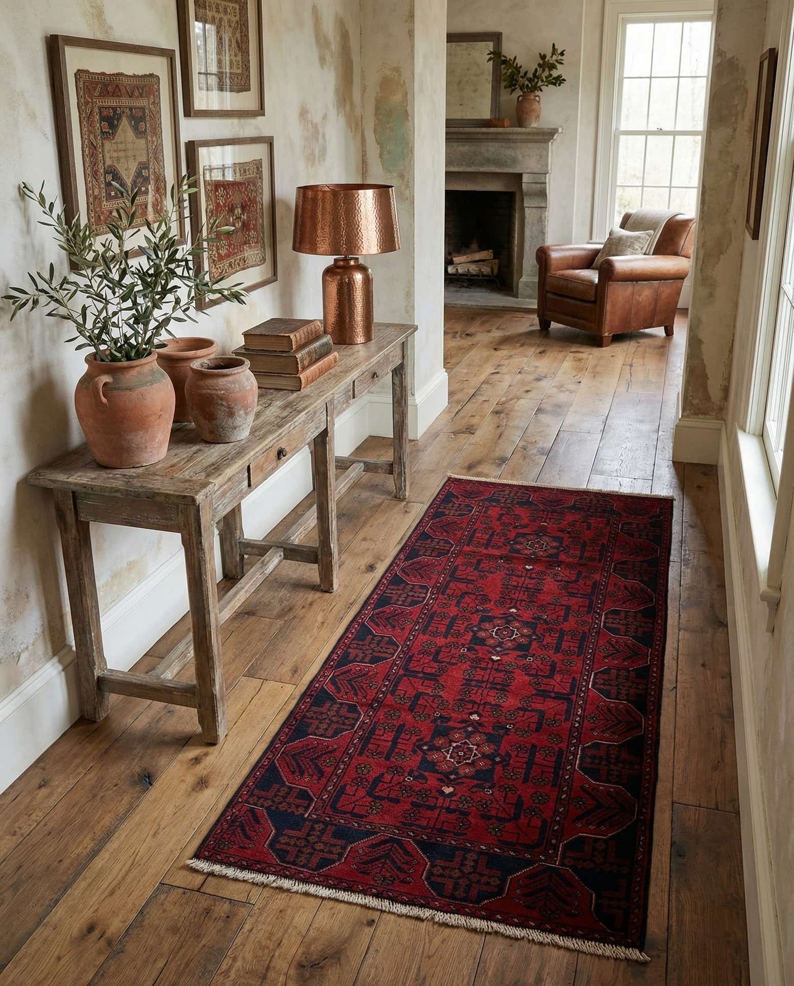 2' 9 x 6' 4 Hand Knotted Khal Mohammadi Wool Runner Rug