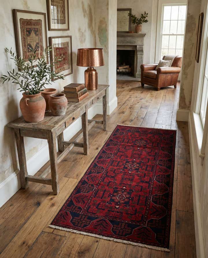 2' 9 x 6' 4 Hand Knotted Khal Mohammadi Wool Runner Rug