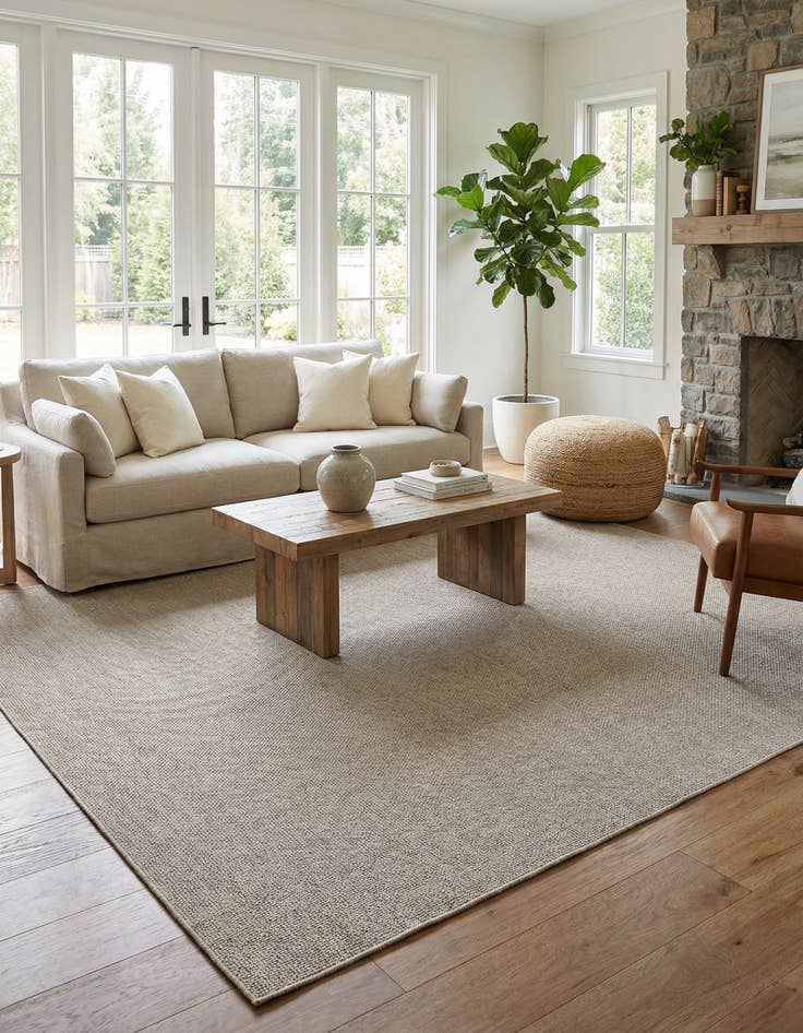 Detail image of 13' x 13'  Washable Solid Indoor / Outdoor Square Rug