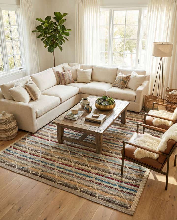 8' 6 x 10' 7 Hand Knotted Moroccan Wool Rug