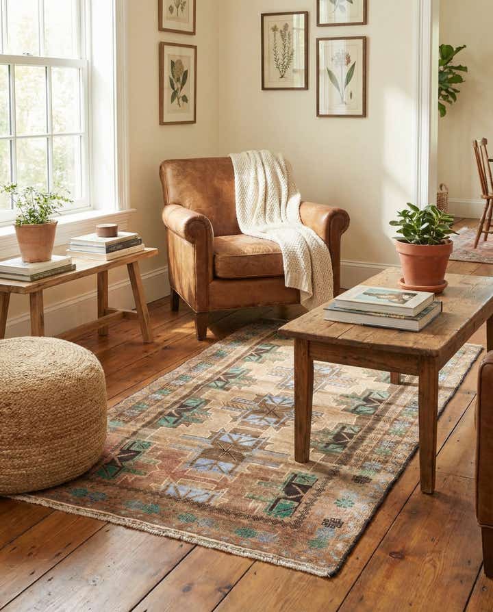 3' 4 x 6' 6 Hand Knotted Ultra Vintage Persian Wool Rug