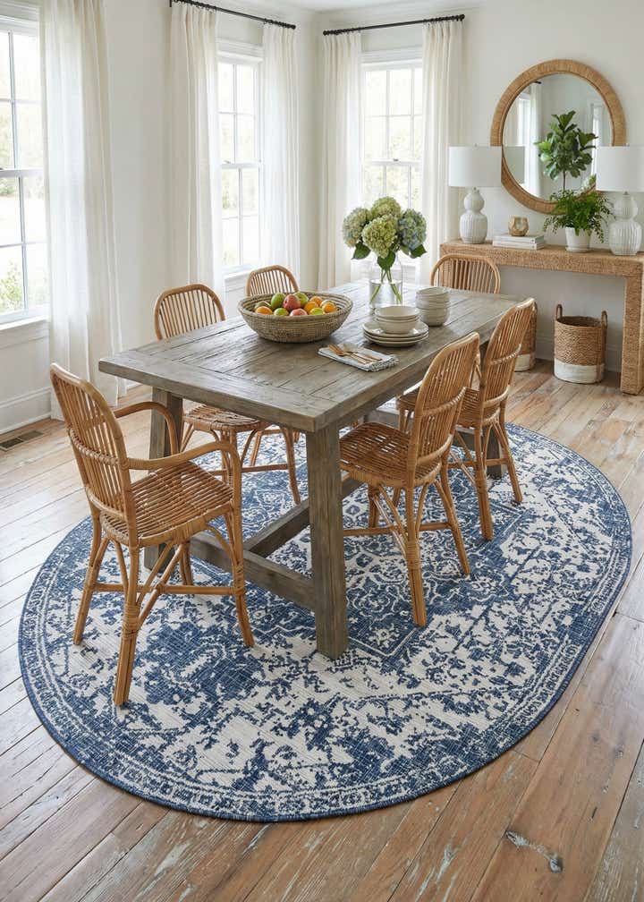 7' 10 x 10' Easy-Clean Jill Zarin Dubai Indoor / Outdoor Oval Rug