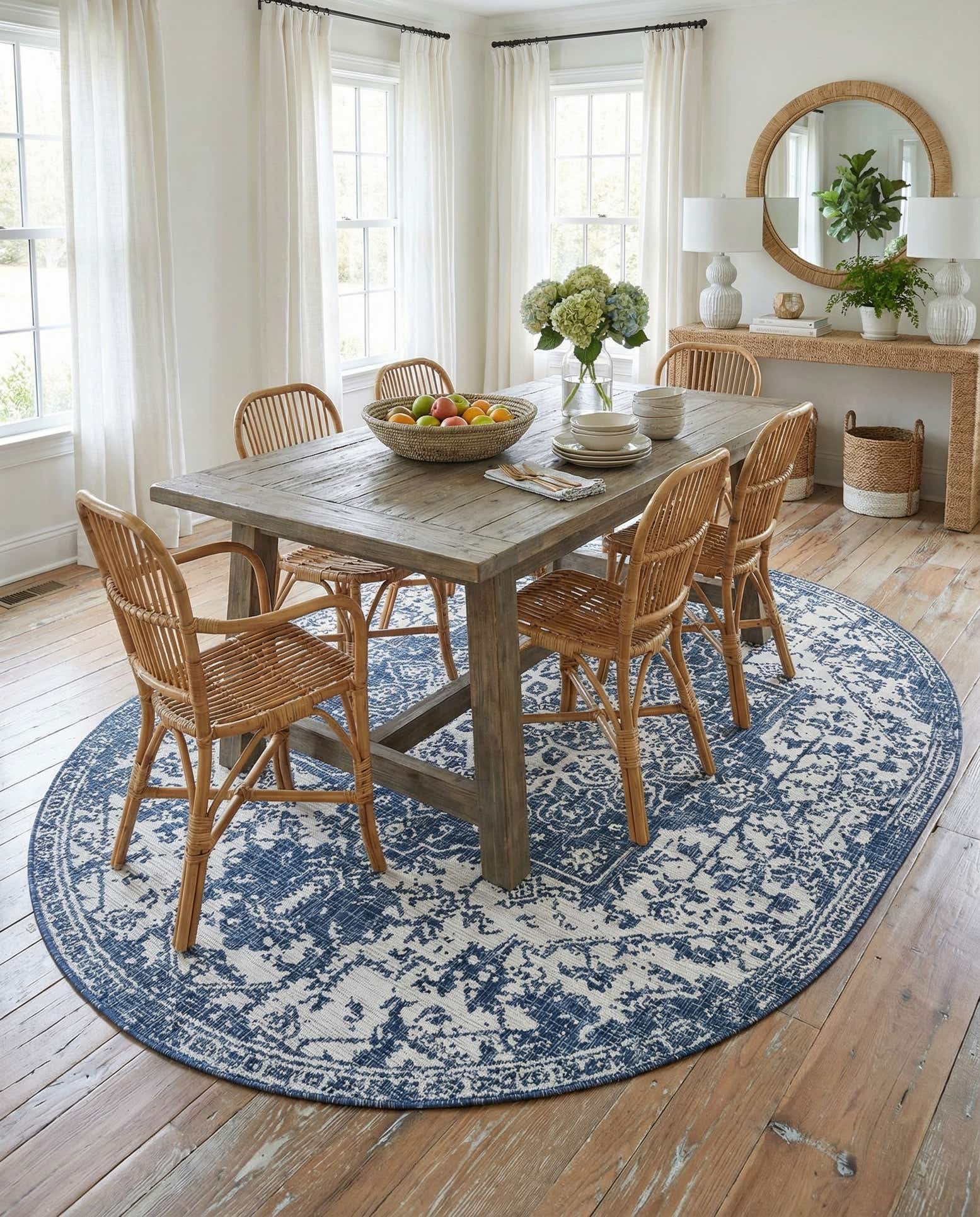 7' 10 x 10' Easy-Clean Jill Zarin Dubai Indoor / Outdoor Oval Rug