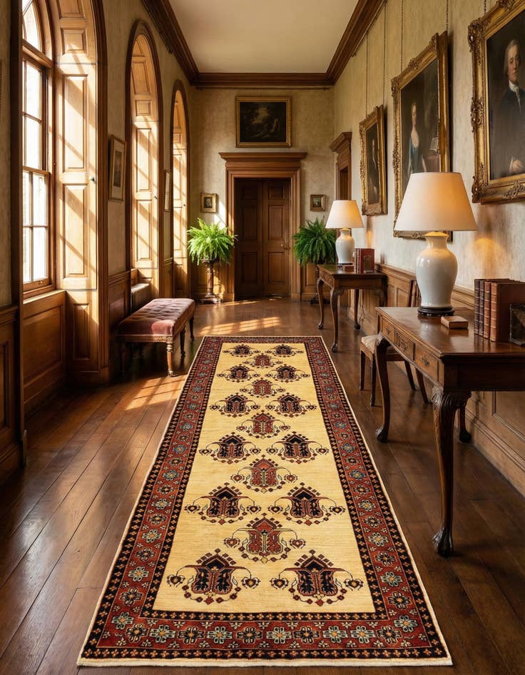 Detail image of 3' x 9' 7 Luribaft Wool Runner Rug