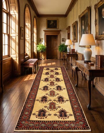 3' x 9' 7 Luribaft Wool Runner Rug