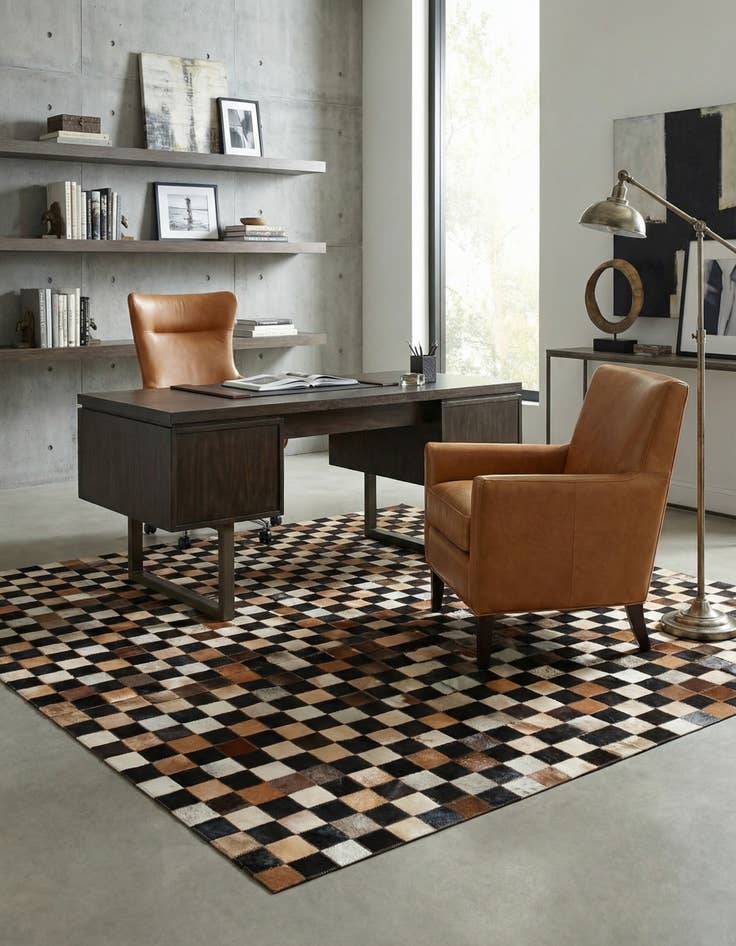 Detail image of  5' x 8' Cowhide Leather Rug