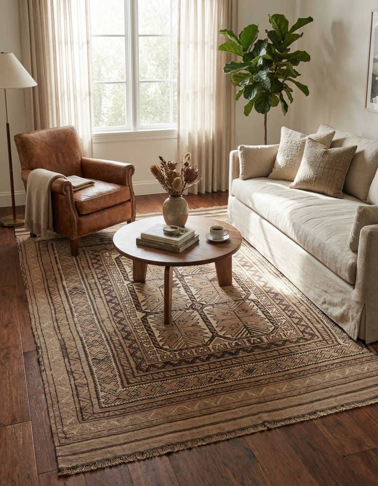 Detail image of  6' 5 x 8' 7  Hand Knotted Ultra Vintage Persian Wool Rug