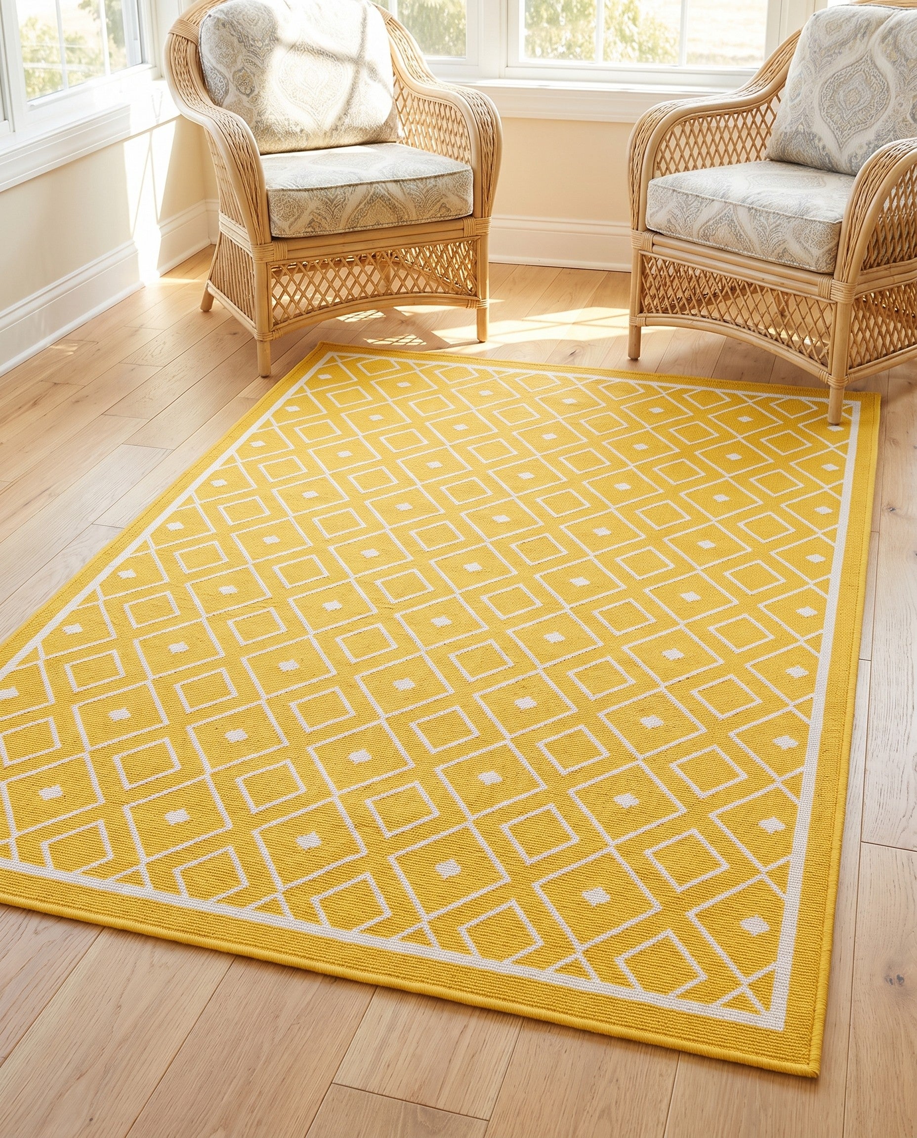 4' x 6' Easy-Clean Trellis Indoor / Outdoor Rug