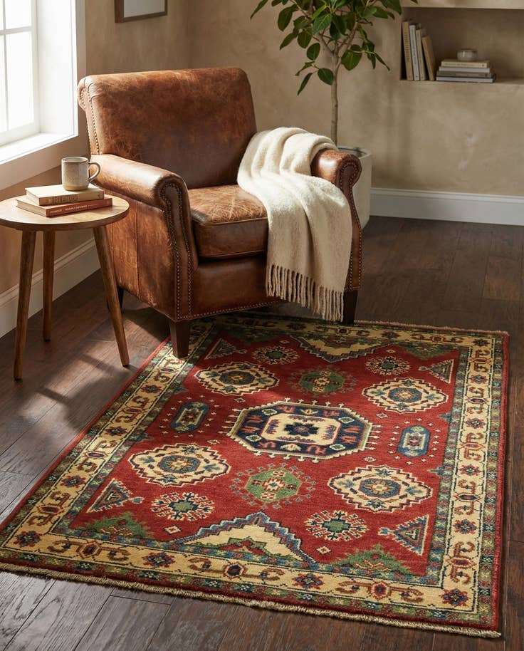 Detail image of 2' 9 x 4' Hand Knotted Kazak Rug
