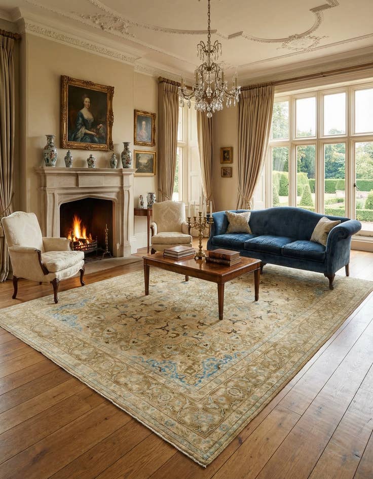 Detail image of  9' 7 x 12' 7  Hand Knotted Ultra Vintage Persian Wool Rug