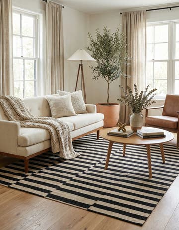 5' x 6' 4 Hand Woven Kilim Modern Wool Rug