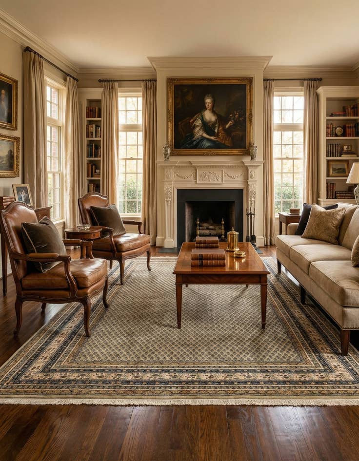 Detail image of  6' 7 x 9' 9  Hand Knotted Mir Wool Rug