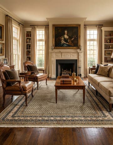 6' 7 x 9' 9 Hand Knotted Mir Wool Rug
