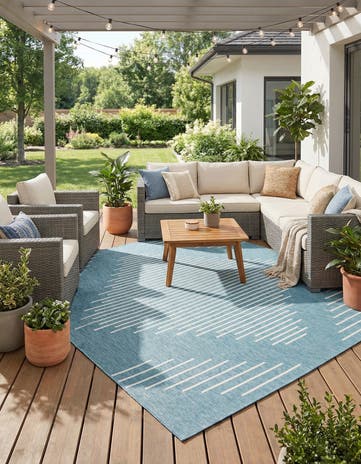10' 8 x 10' 8 Easy-Clean Modern Indoor / Outdoor Square Rug