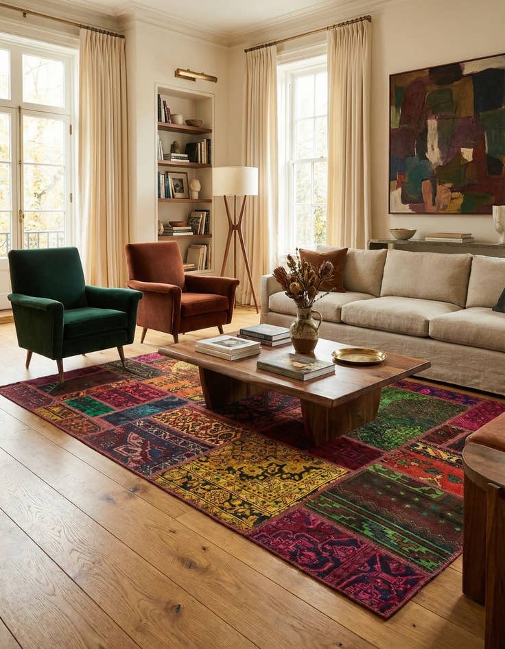 Detail image of 5' 10 x 7' 7 Hand Knotted Ultra Vintage Persian Wool Rug