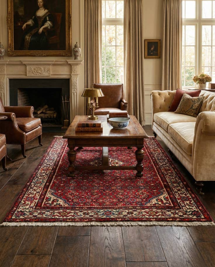 Detail image of 4' 9 x 6' 7 Hamedan Wool Rug