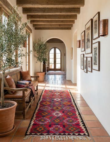 4' 5 x 9' 9 Hand Woven Kilim Fars Wool Runner Rug