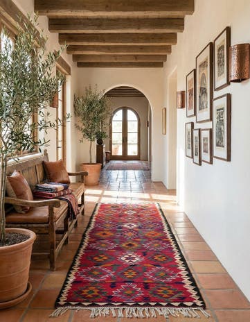 4' 5 x 9' 9 Hand Woven Kilim Fars Wool Runner Rug