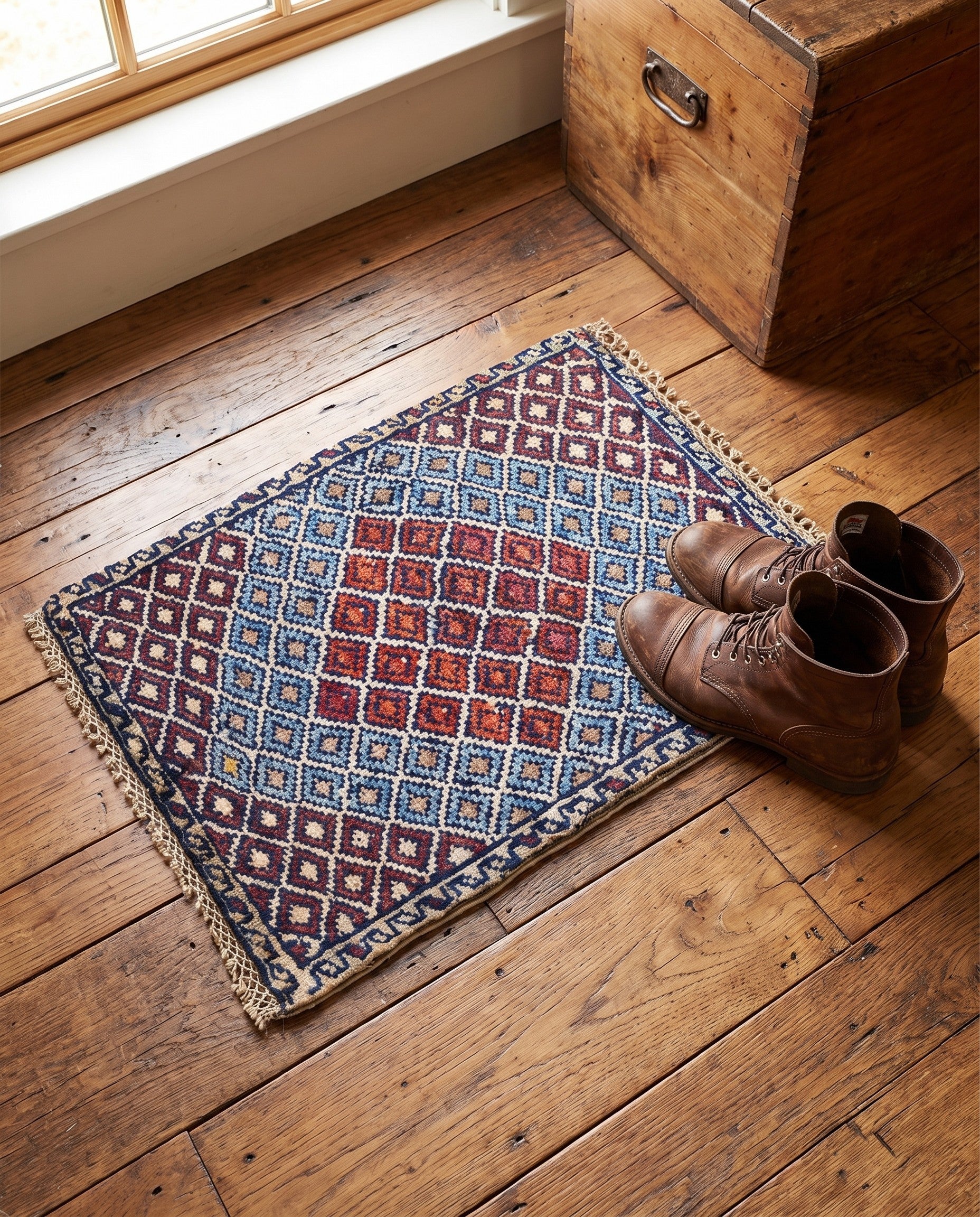 1' 4 x 2' Hand Knotted Ziegler Rug