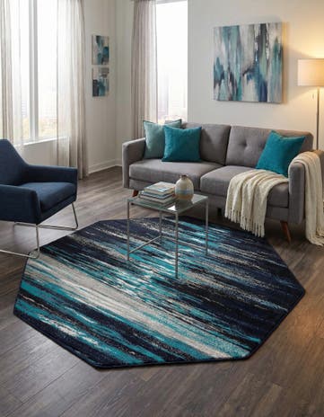 Navy Blue Sydney Octagon Rug