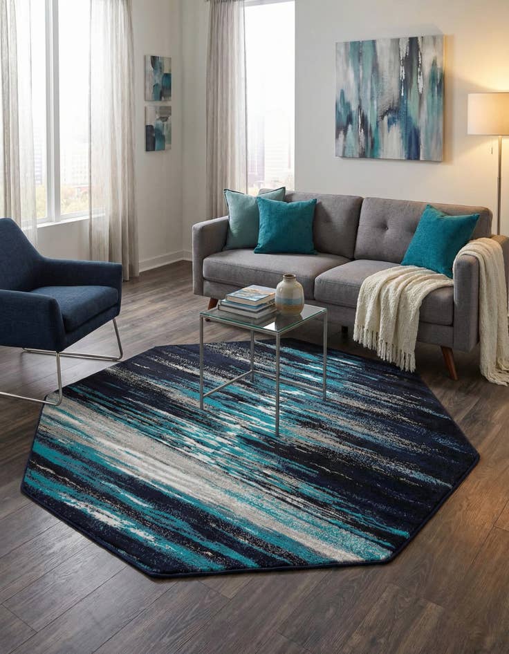 Detail image of 5' x 5' Metropolis Octagon Rug