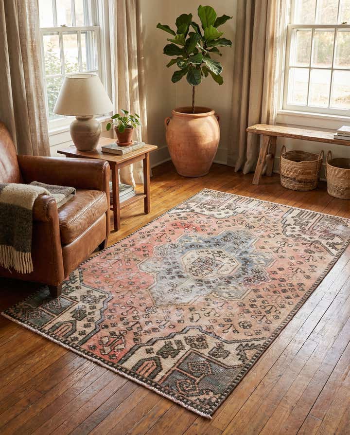 3' 7 x 5' 9 Hand Knotted Ultra Vintage Persian Wool Rug