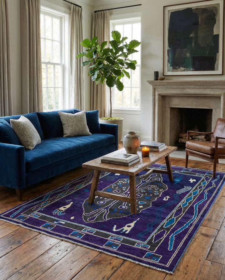 8' 1 x 10' 1 Hand Knotted Oushak Wool Rug