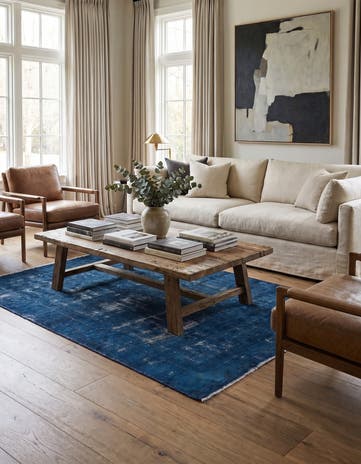 4' 4 x 6' 4 Hand Knotted Ultra Vintage Persian Wool Rug