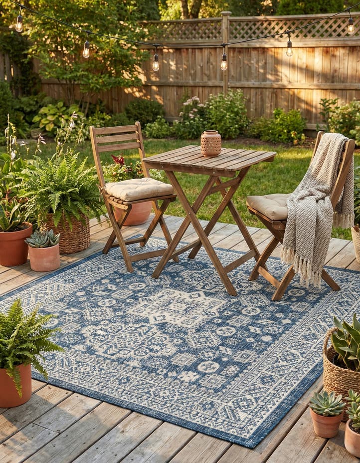 5' 3 x 5' 3 Easy-Clean Aztec Indoor / Outdoor ...