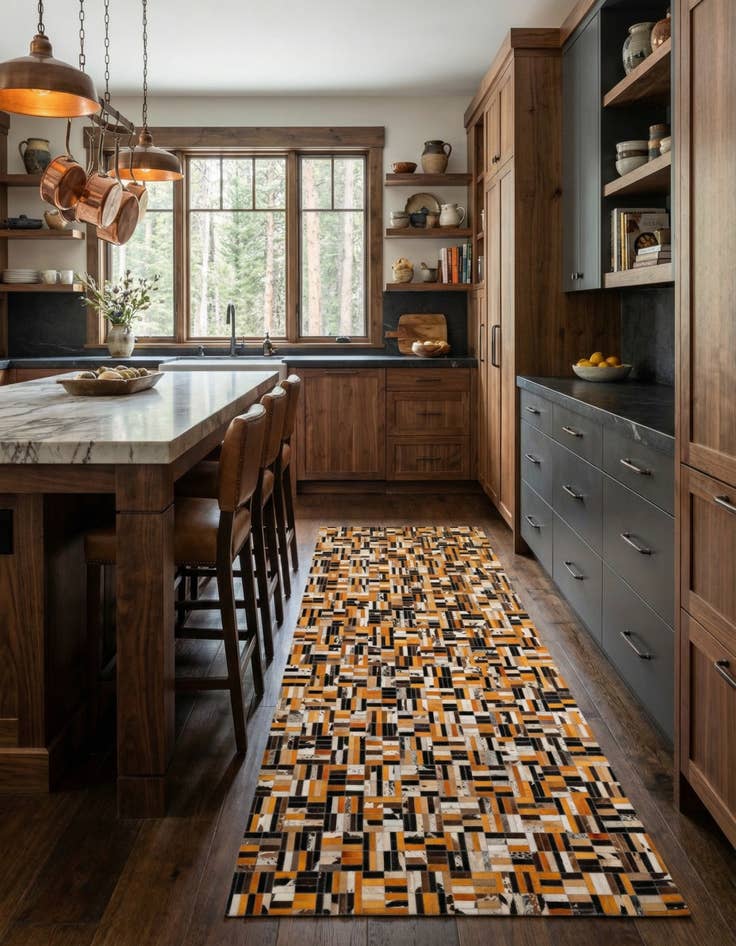 Detail image of  5' x 7' 11 Cowhide - Patchwork Rug