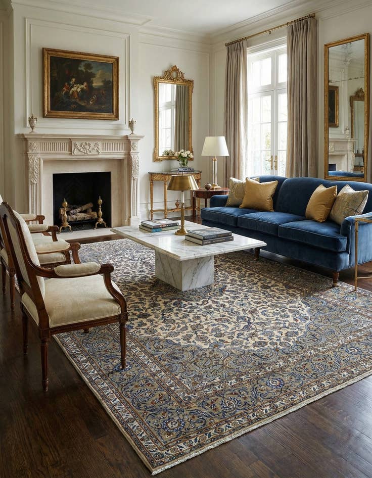 Detail image of 9' 10 x 13' 1 Kashan Wool Rug