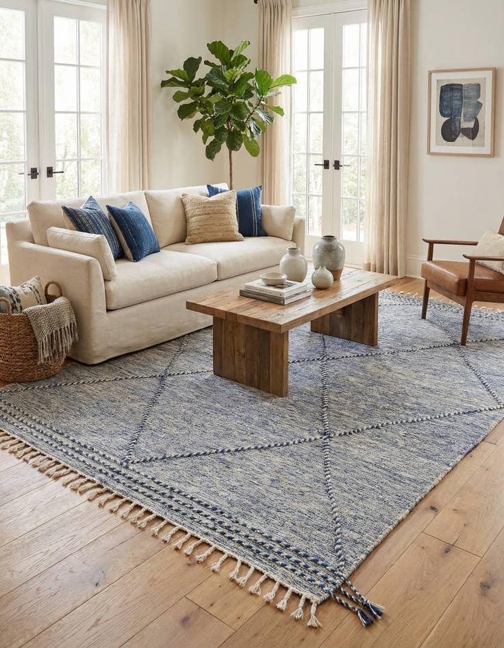 Detail image of 6' 4 x 10' 3  Hand Knotted Moroccan Wool Rug