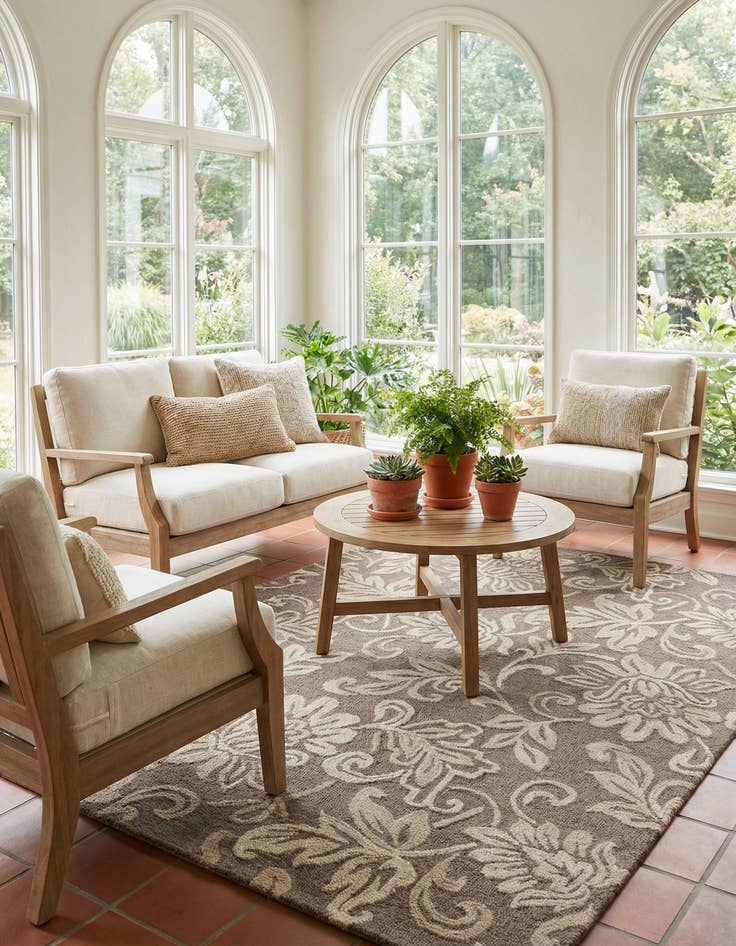 Detail image of 5' x 8' Agra Wool Rug