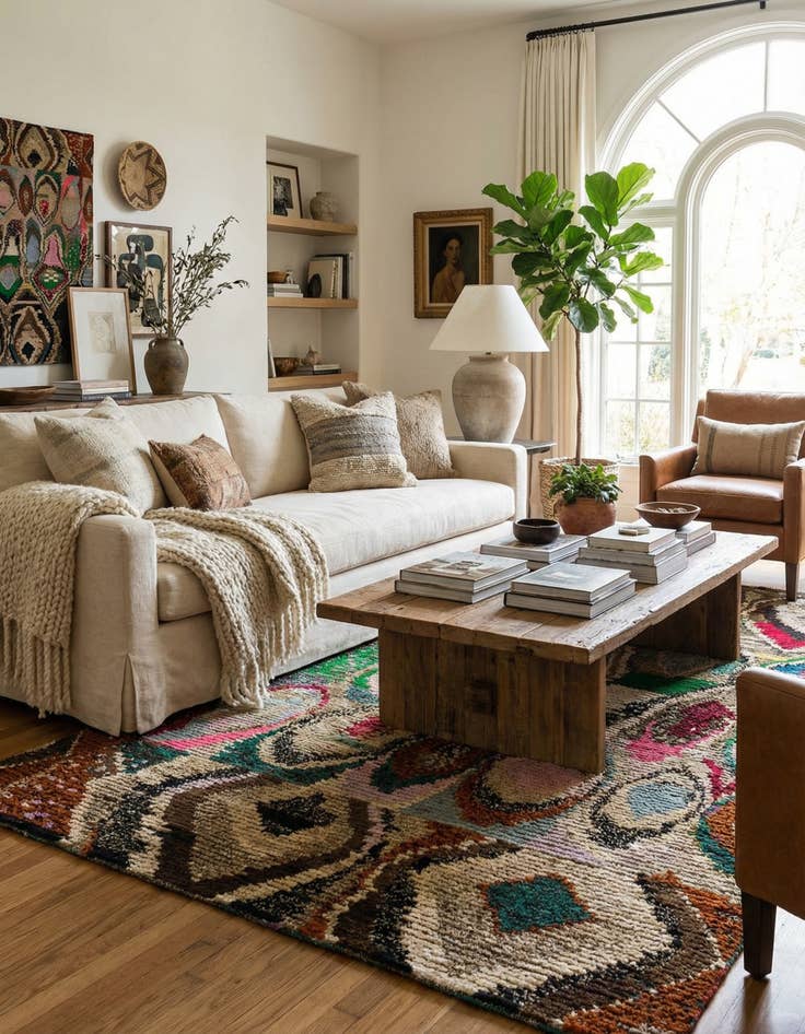 Detail image of 6' 4 x 9' 8  Hand Knotted Darya Wool Rug