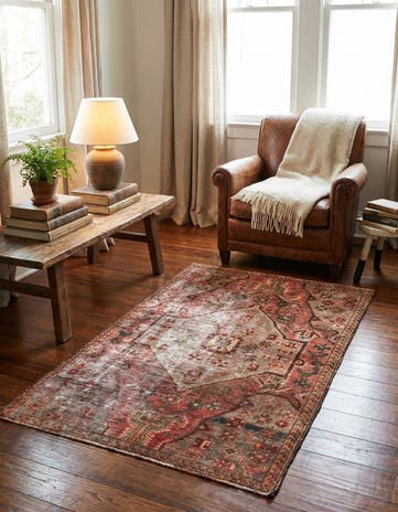 3' 1 x 5' 2 Hand Knotted Ultra Vintage Persian Wool Rug