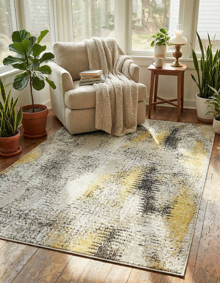 Detail image of 4' x 6' Easy-Clean Modern Indoor / Outdoor Rug