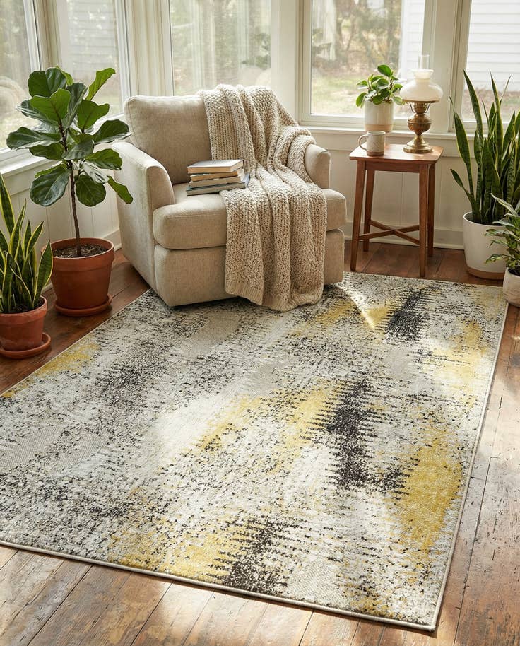 Detail image of 4' x 6' Easy-Clean Modern Indoor / Outdoor Rug