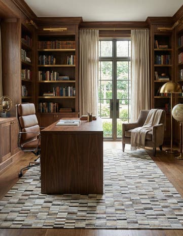 5' 3 x 8' Cowhide Stocks Rug