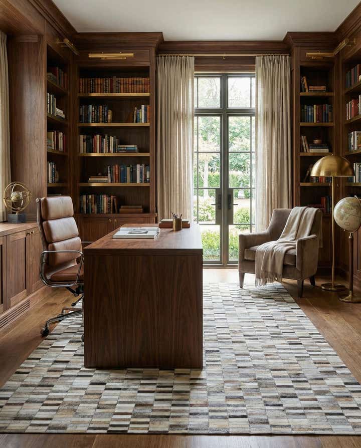 5' 3 x 8' Cowhide Stocks Rug