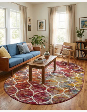 Trellis Frieze Oval Rug