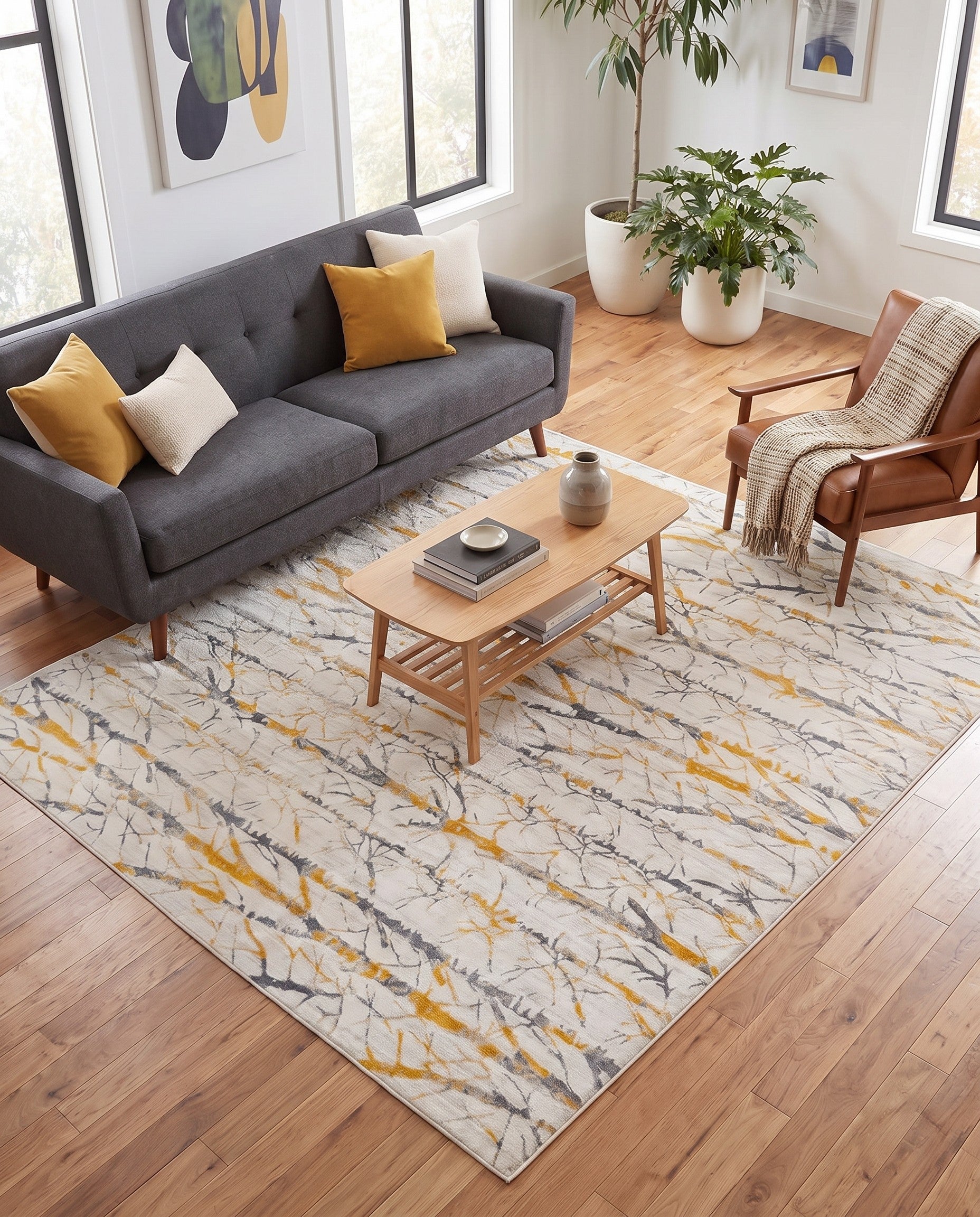 Yellow and Gray Finsbury Square Rug